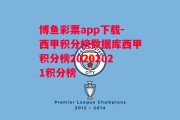 博鱼彩票app下载-西甲积分榜数据库西甲积分榜20202021积分榜